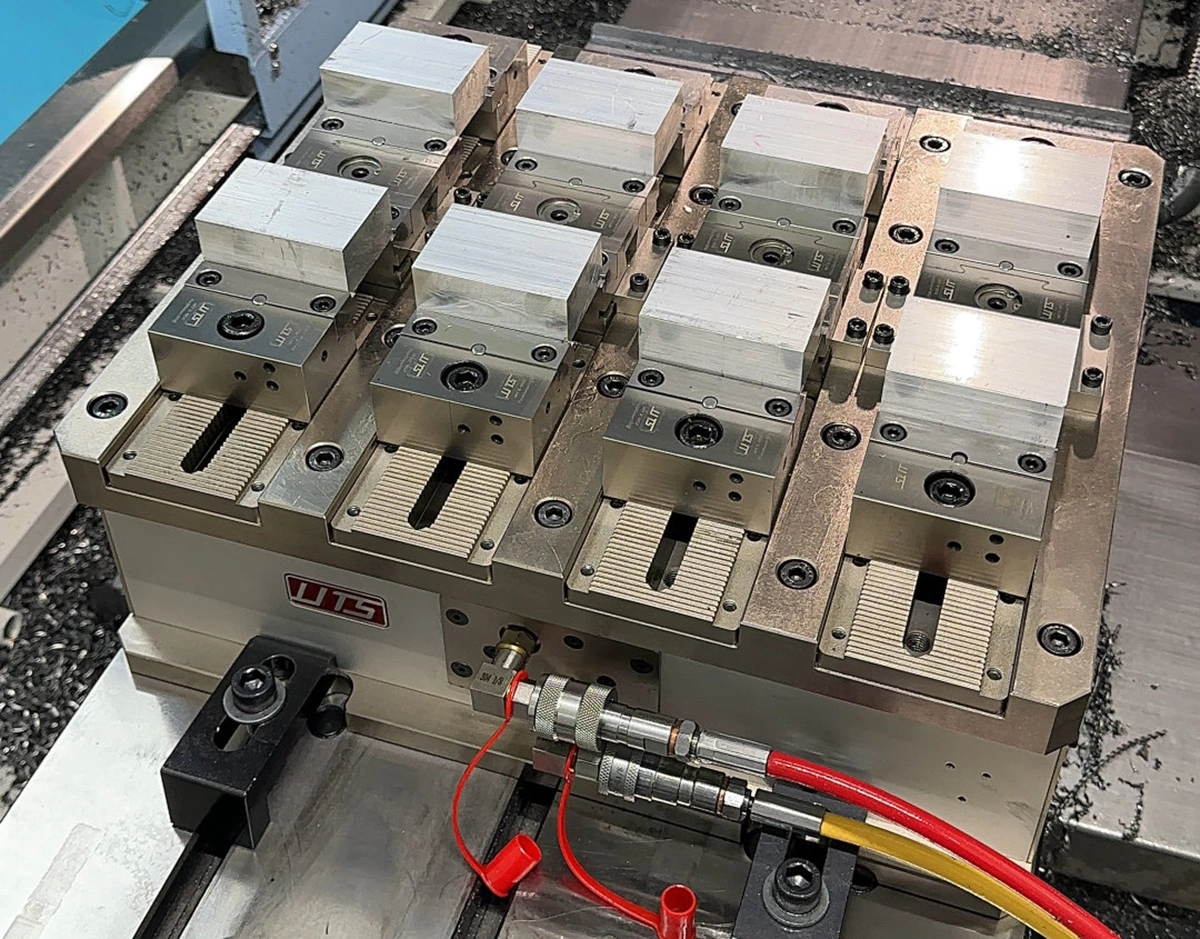 CNC Fixture Setup Inside the Machine